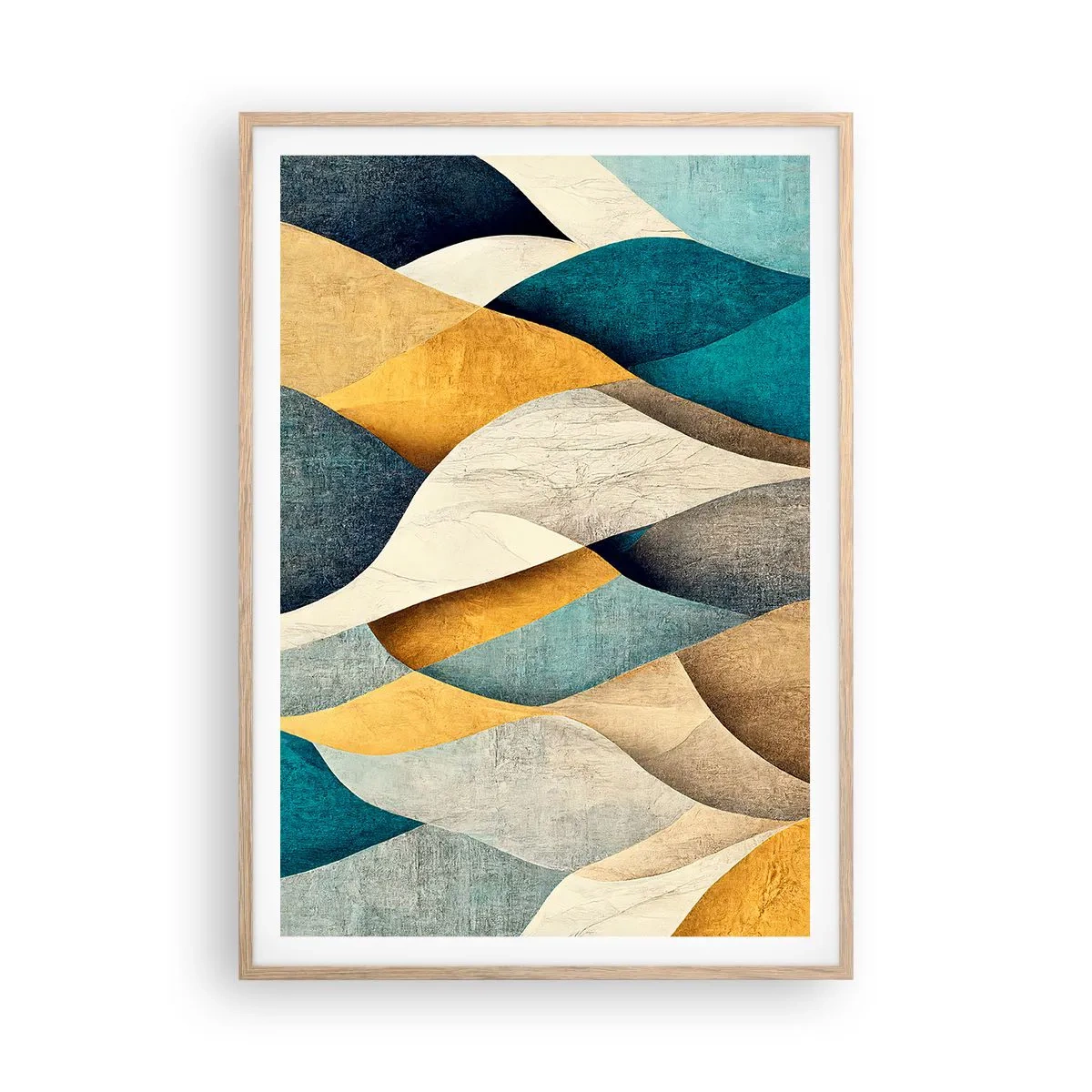 Póster en marco roble claro - Ritmo y ondulación - 70x100 cm