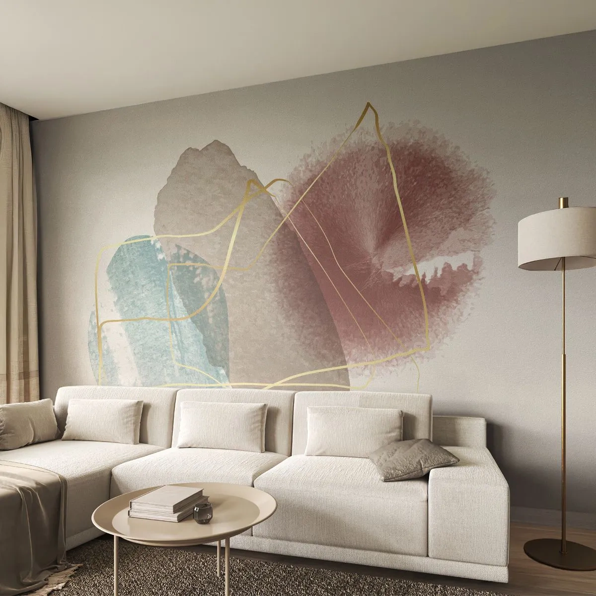 Fotomural Premium Canvas - Abstracción coral del espacio - Abstracción, Pedazo, Patrón moderno - 450x315 cm