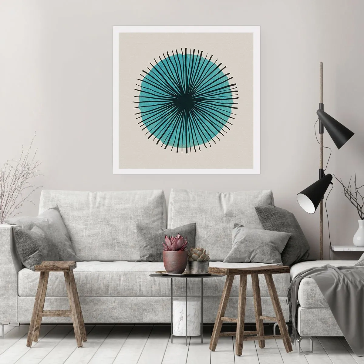 Póster - Radiante en azul - 50x50 cm
