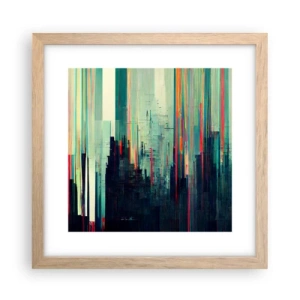 Póster en marco roble claro - Ciudad futurista - 30x30 cm