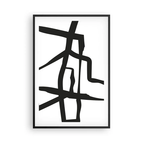 Póster en marco negro - Construcción en blanco y negro - 61x91 cm
