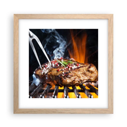 Póster en marco roble claro - Jugoso y fragante - 30x30 cm