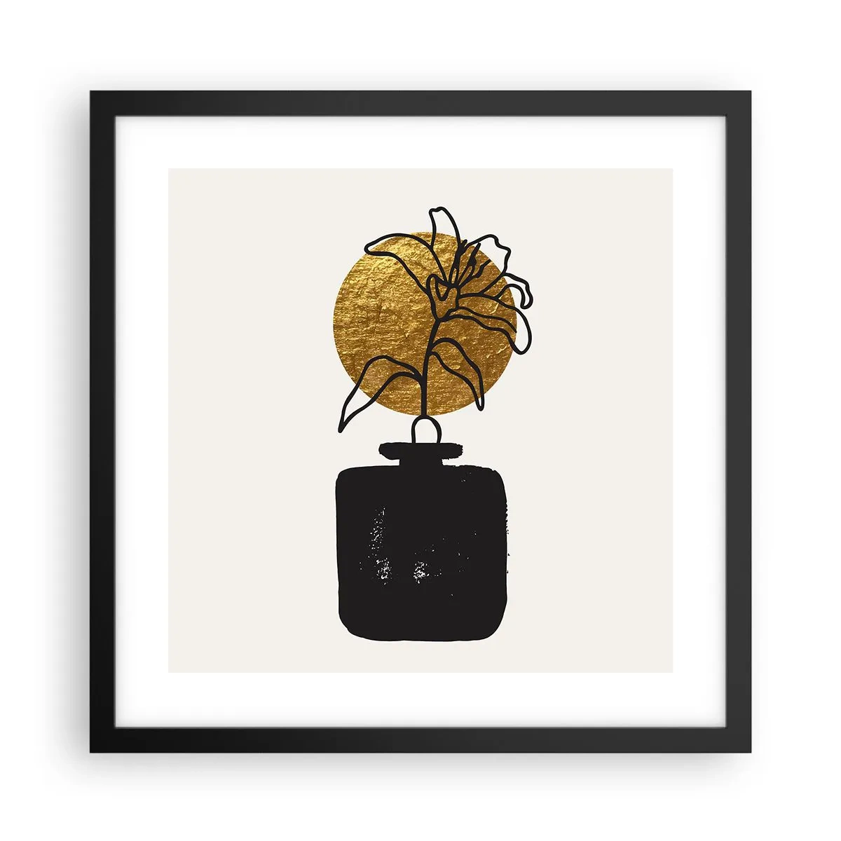 Póster en marco negro - Belleza en equilibrio - 40x40 cm