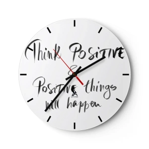 Reloj de pared - Reloj de vidrio - ¿Cómo vivir? - 40x40 cm