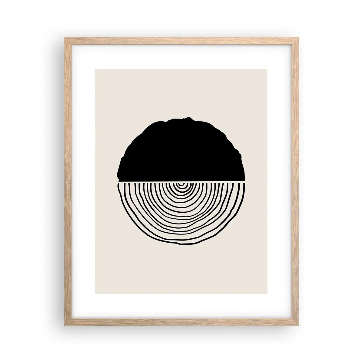 Póster en marco roble claro - Mitad y mitad - 40x50 cm