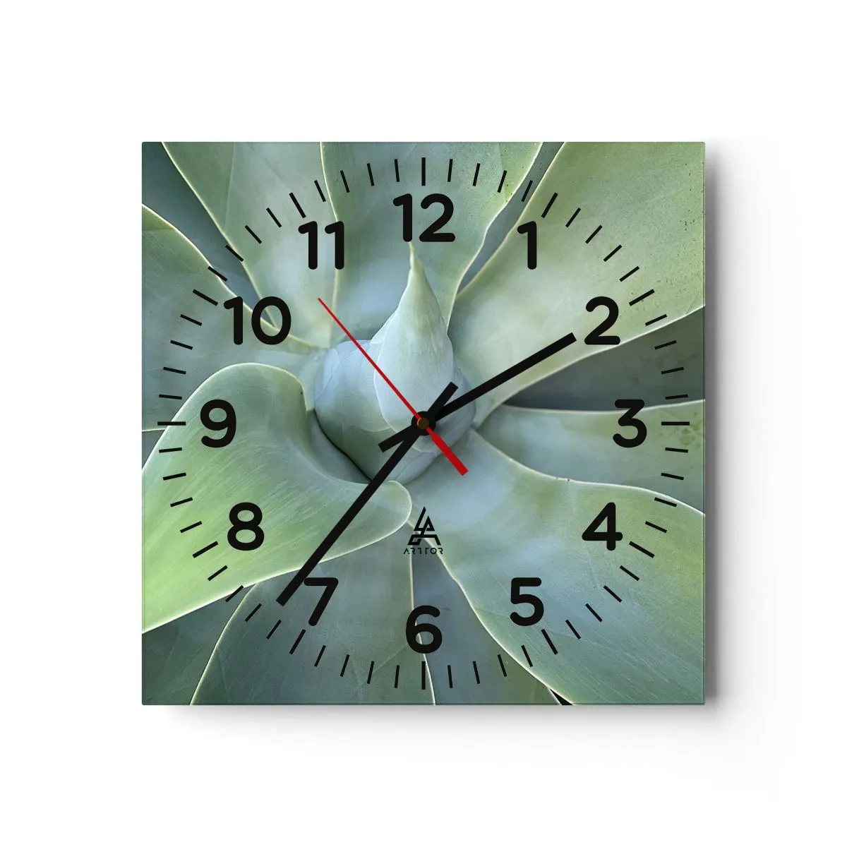 Reloj de pared - Reloj de vidrio - El nacimiento del verde - 40x40 cm