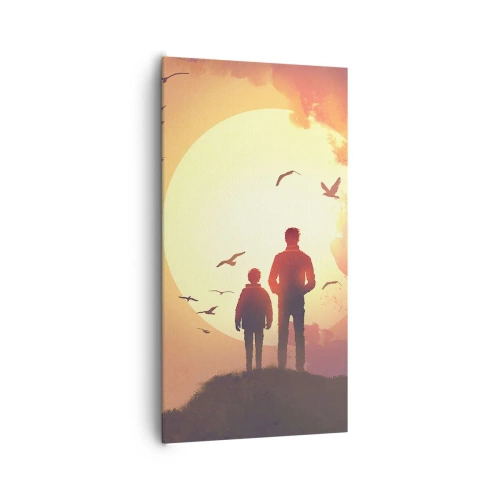 Cuadro sobre lienzo - Impresión de Imagen - Cara a cara con el sol - 65x120 cm