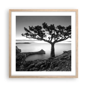 Póster en marco roble claro - Calma hasta el horizonte - 50x50 cm