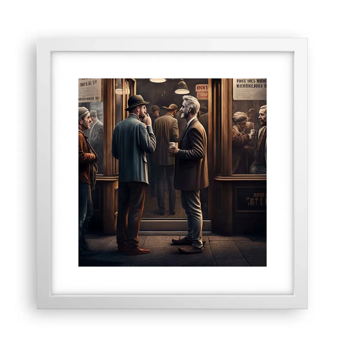 Póster en marco blanco - Un buen momento del día - 30x30 cm