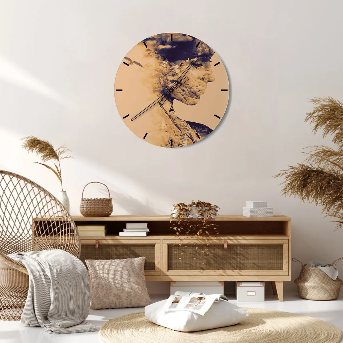 Reloj de pared - Reloj de vidrio - Hermosa por naturaleza - 40x40 cm