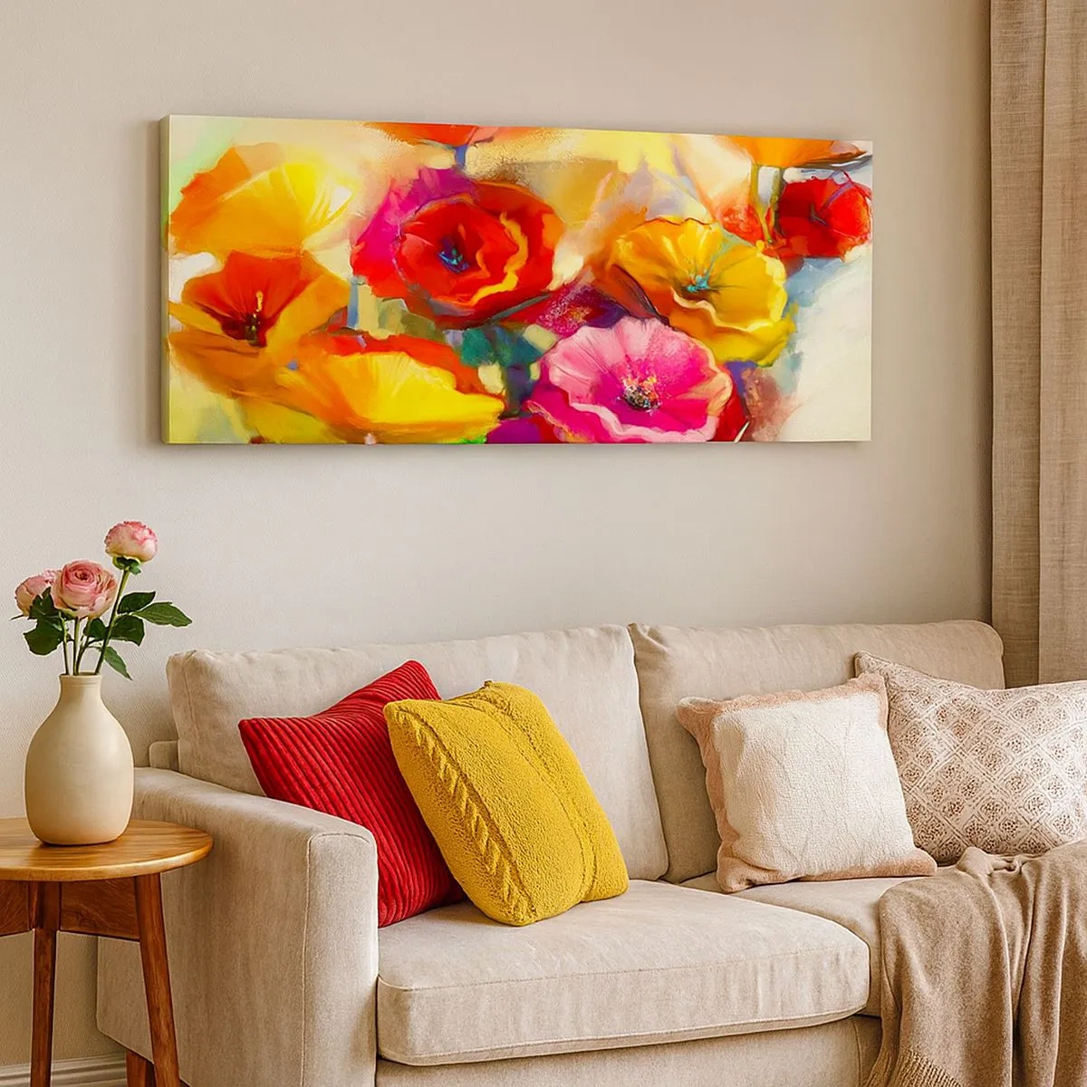 Cuadro sobre lienzo - Impresión de Imagen - No solo rojo - 100x40 cm