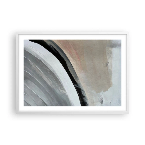 Póster en marco blanco - Composición: un arco negro y gris - 70x50 cm