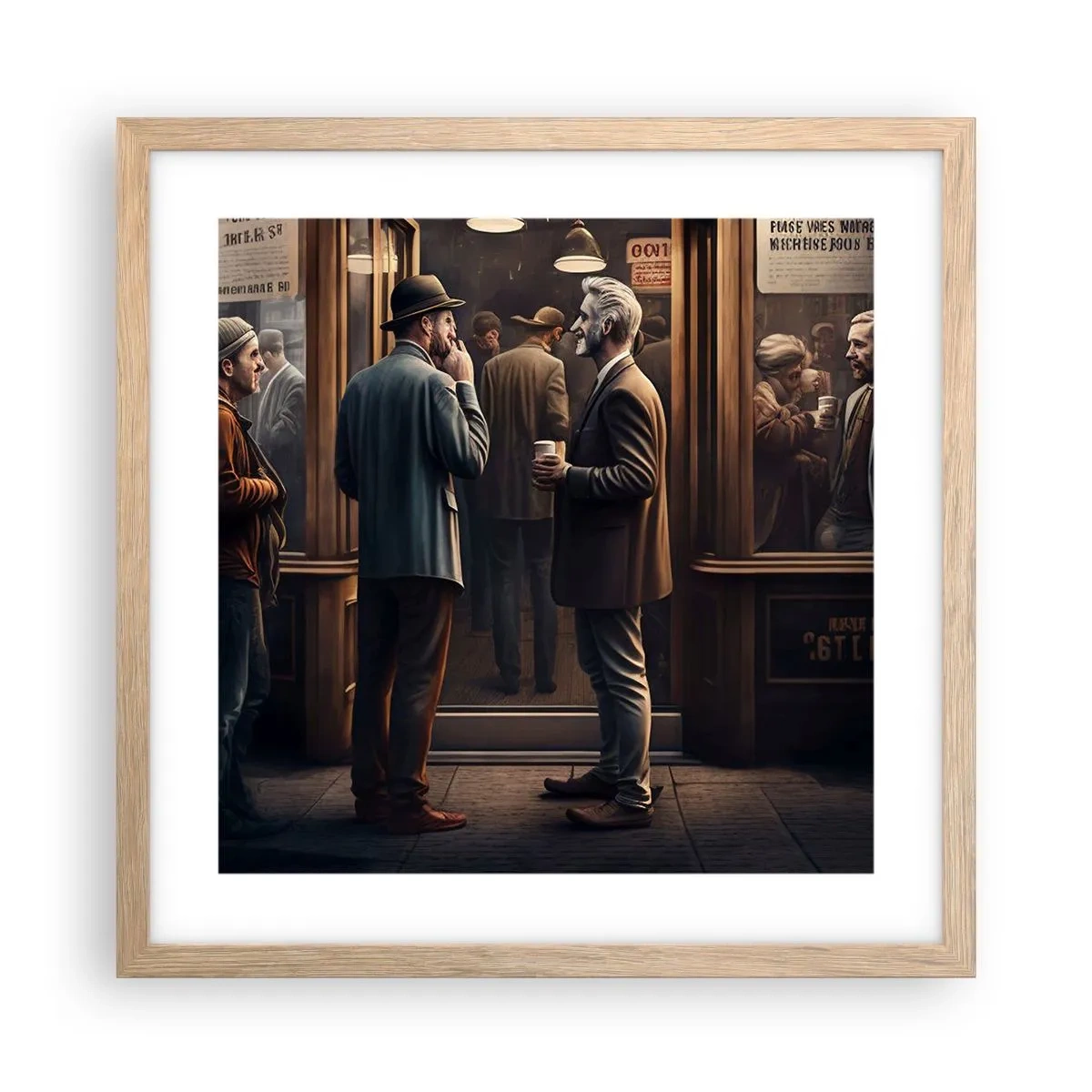 Póster en marco roble claro - Un buen momento del día - 40x40 cm