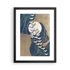 Póster en marco negro - Libertad en bandada comunidad - 30x40 cm