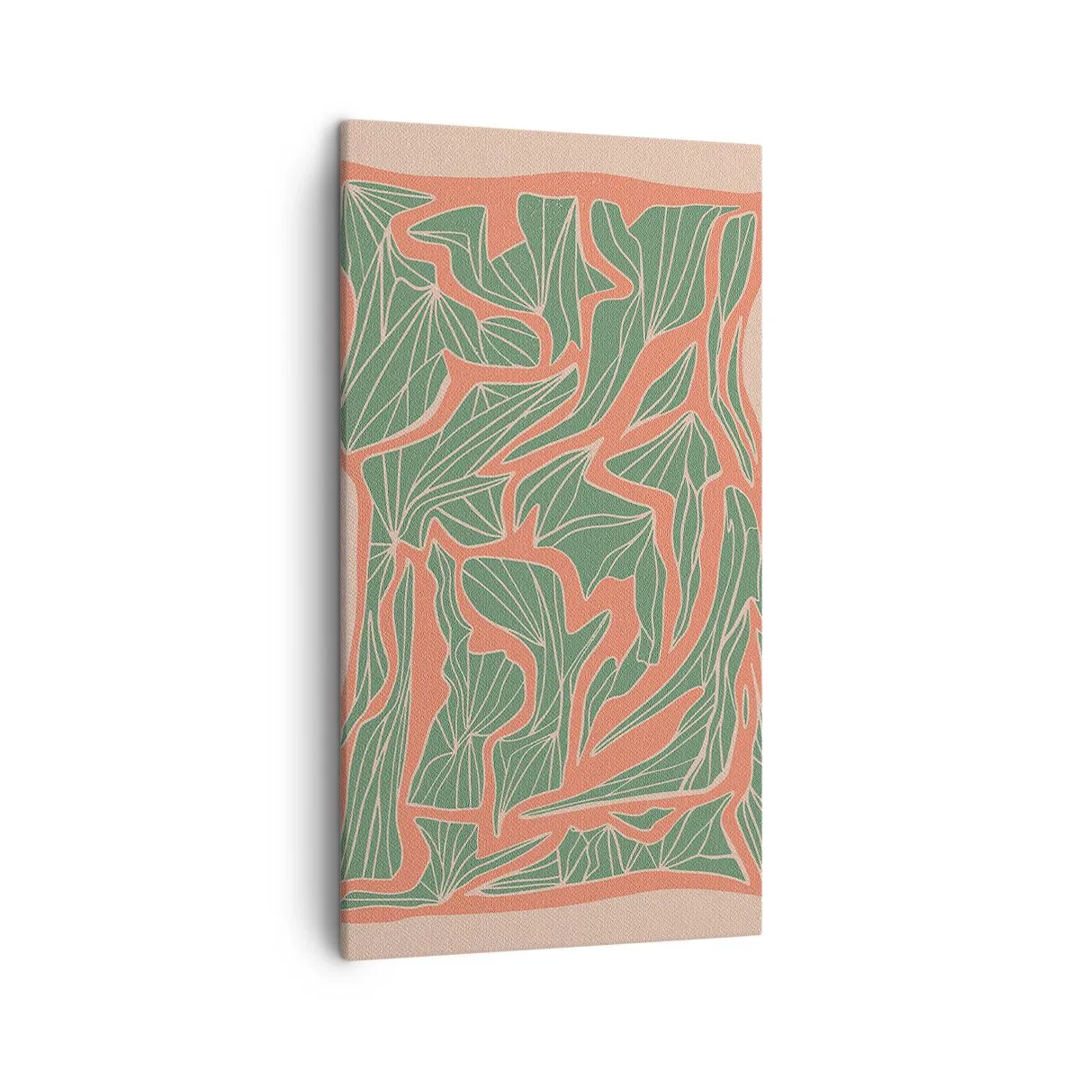 Cuadro sobre lienzo - Impresión de Imagen - Lucha entre el coral y el verde - 45x80 cm