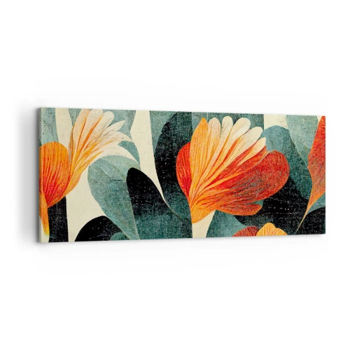 Cuadro sobre lienzo - Impresión de Imagen - El calor del trópico y el frescor del verdor - 100x40 cm