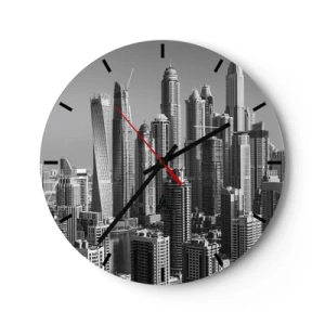 Reloj de pared - Reloj de vidrio - Ciudad sobre el desierto - 40x40 cm