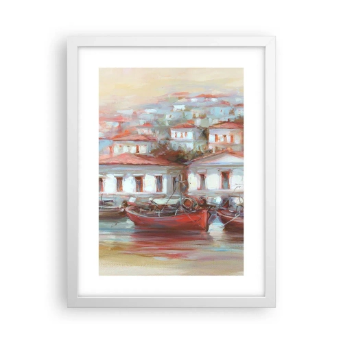 Póster en marco blanco - Ciudad feliz - 30x40 cm