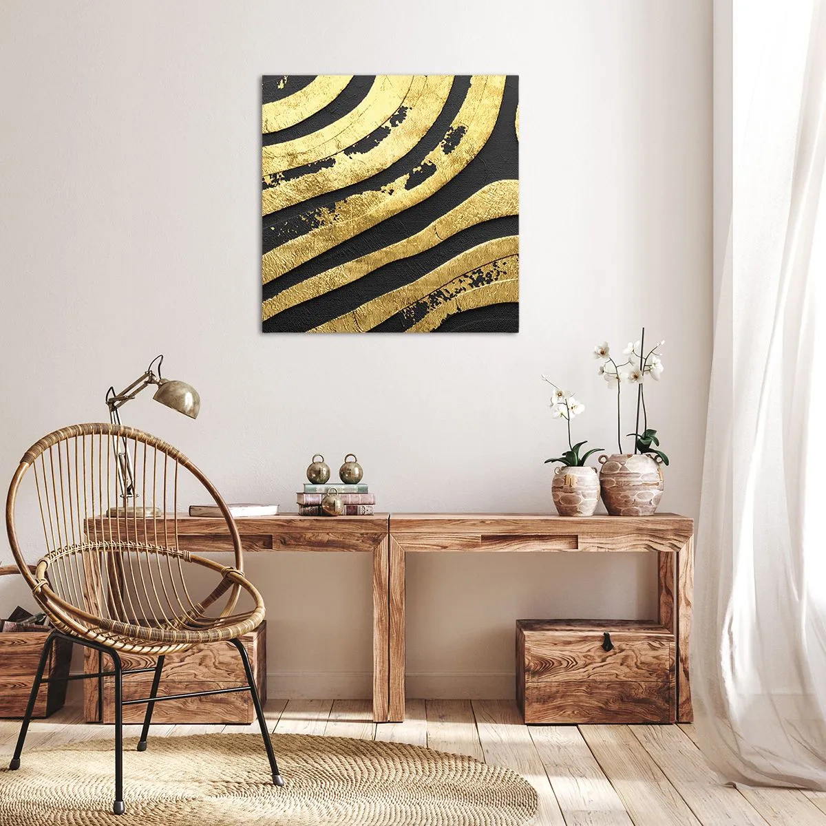 Cuadro sobre lienzo - Impresión de Imagen - Todo fluye - 70x70 cm