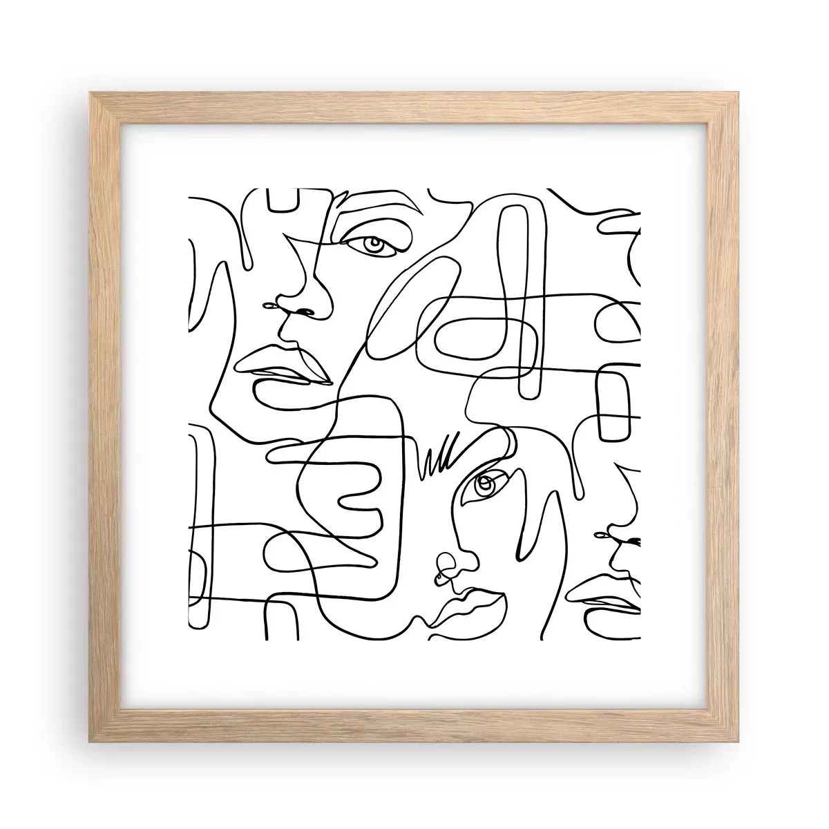 Póster en marco roble claro - Entre emociones enredadas - 30x30 cm