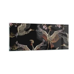 Cuadro sobre vidrio - Impresiones sobre Vidrio - Aves de cuento de hadas - 100x40 cm