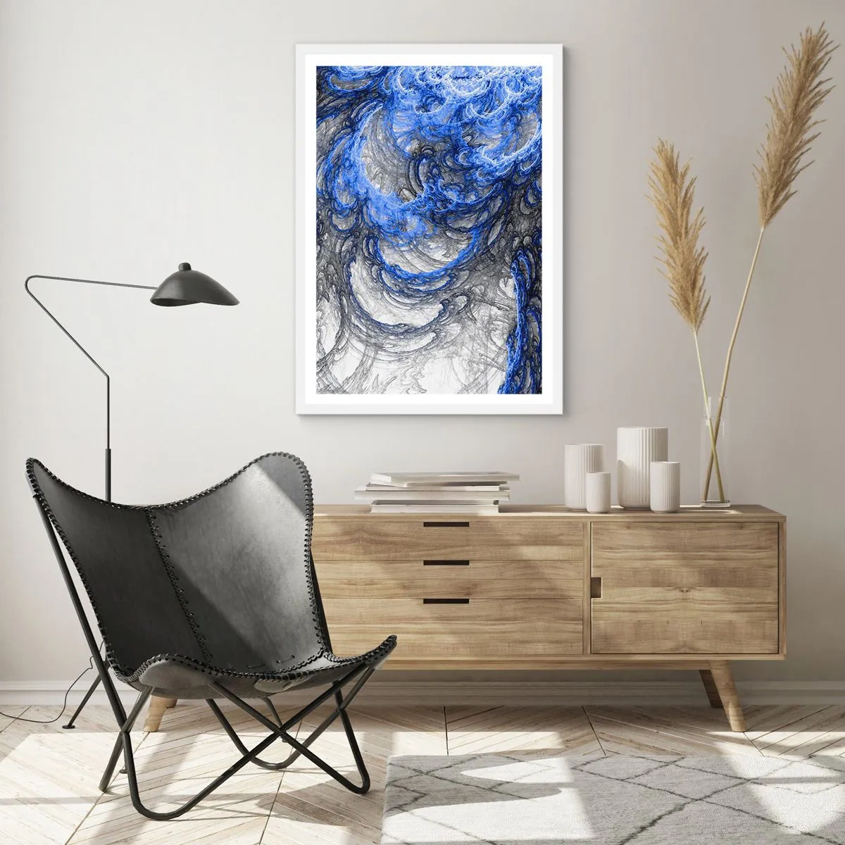 Póster en marco blanco - El nacimiento de una ola - 50x70 cm