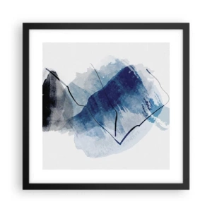 Póster en marco negro - Montaña helada - 40x40 cm