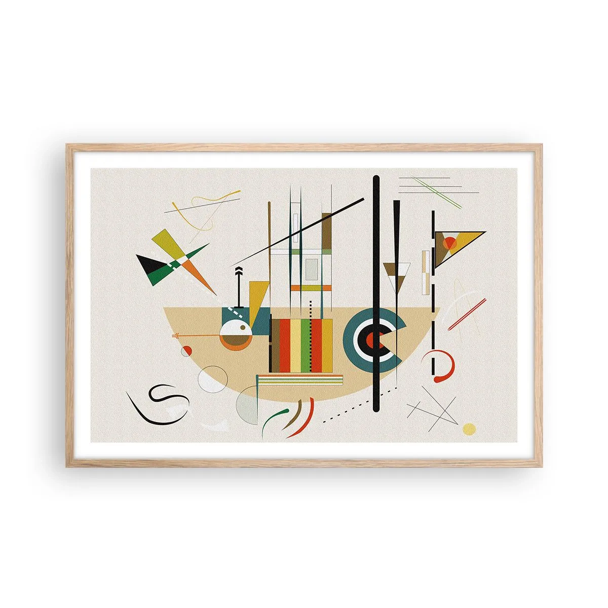 Póster en marco roble claro - Y el mundo ríe - 91x61 cm