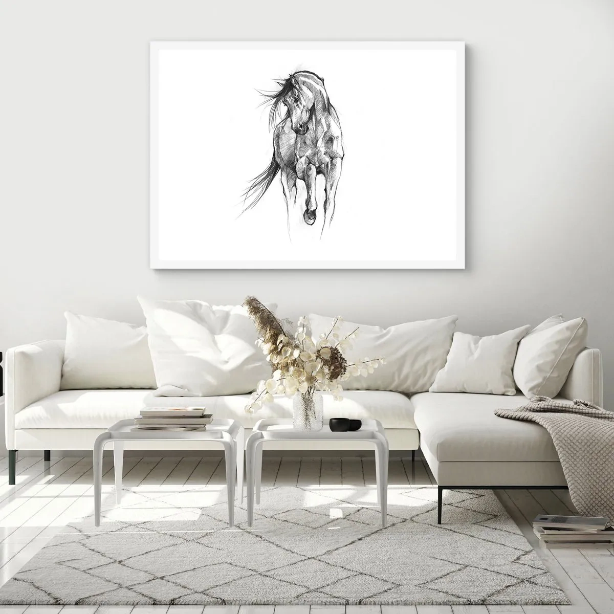 Póster en marco blanco - En un elegante trote - 100x70 cm