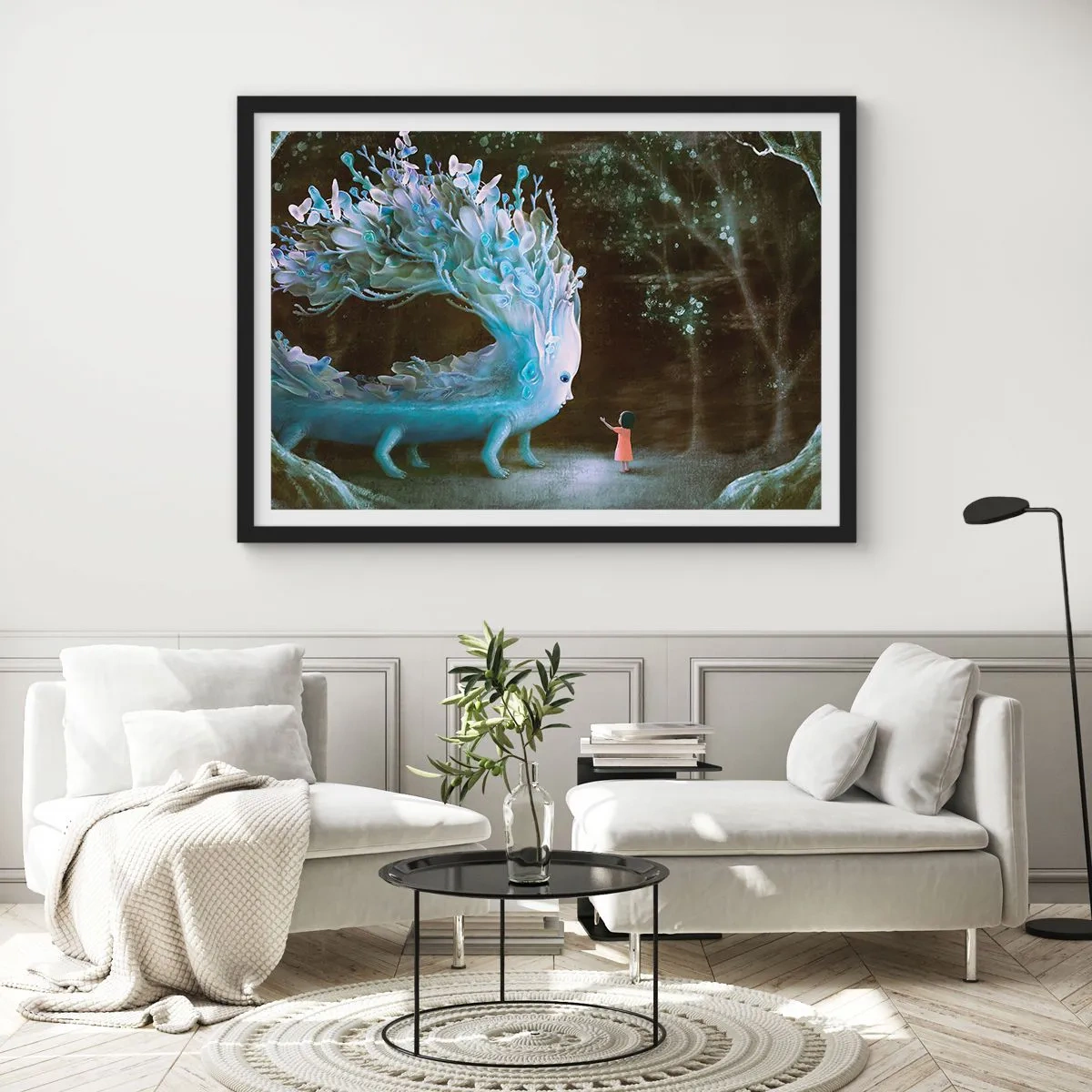 Póster en marco negro - Una reunión fantástica - 40x30 cm