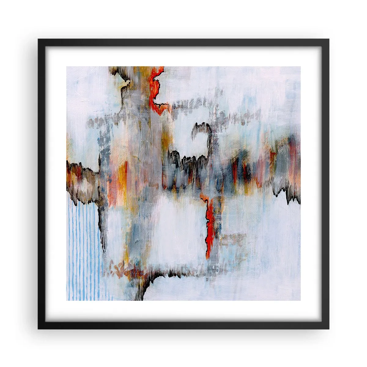 Póster en marco negro - Abstracto sobre el agua - 50x50 cm