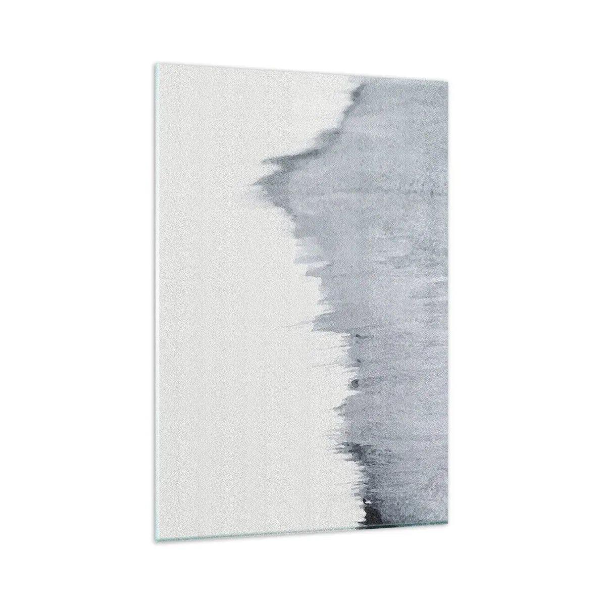 Cuadro sobre vidrio - Impresiones sobre Vidrio - Composición abstracta gris en estilo minimalista. - 80x120cm - Una señal misteriosa - Decoración de pared moderna para salón y dormitorio ARTTOR