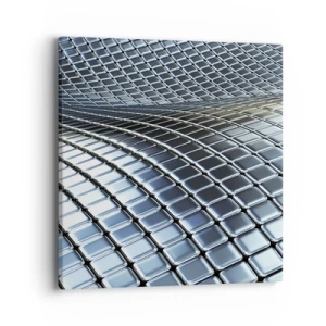 Cuadro sobre lienzo - Impresión de Imagen - Ola de plata - 40x40 cm