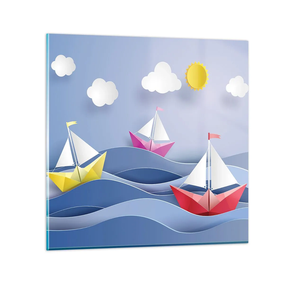 Cuadro sobre vidrio - Impresiones sobre Vidrio - Oh, qué agradable es balancearse entre las olas - 30x30 cm