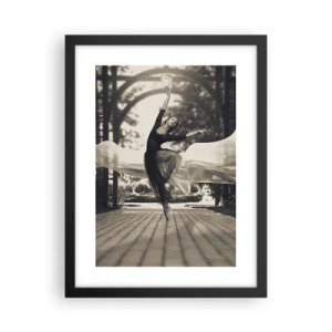 Póster en marco negro - Danza del espíritu del jardín - 30x40 cm