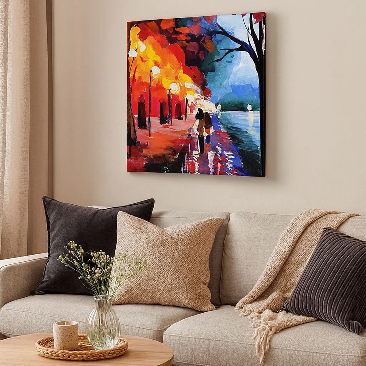 Cuadro sobre lienzo - Impresión de Imagen - Otoño en el parque - 30x30 cm