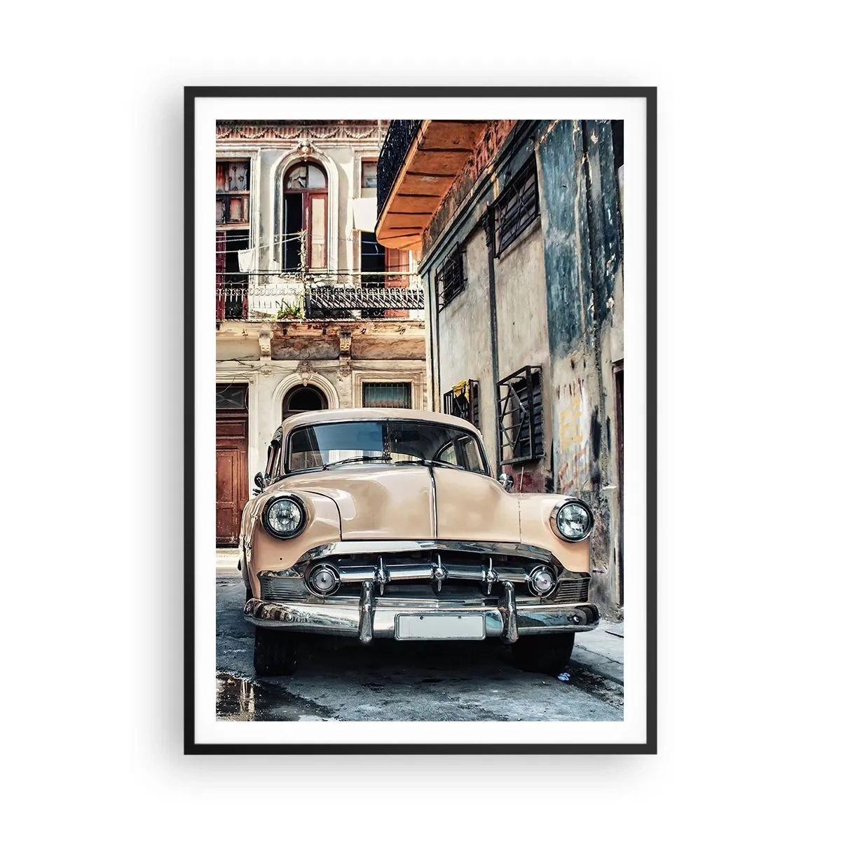 Póster en marco negro - Siesta en La Habana - 70x100 cm