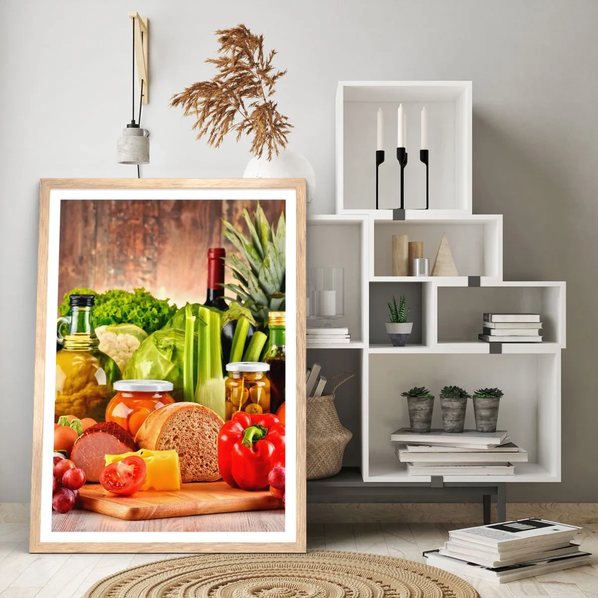 Póster en marco roble claro - La mesa está lista - 30x40 cm