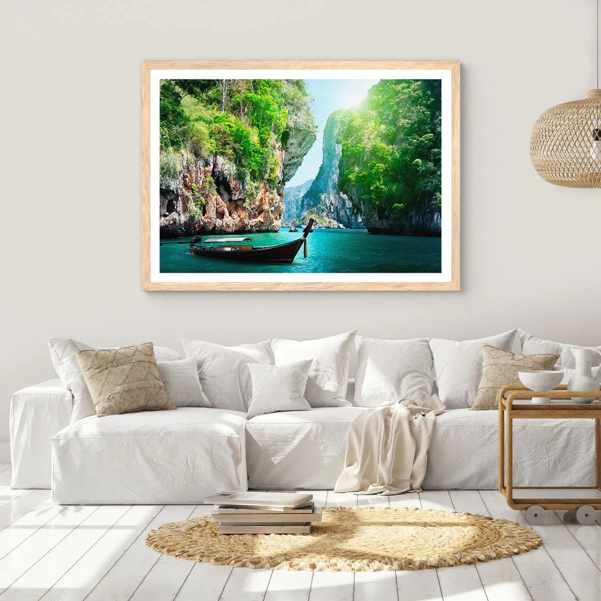 Póster en marco roble claro - Una invitación a un viaje exótico - 100x70 cm