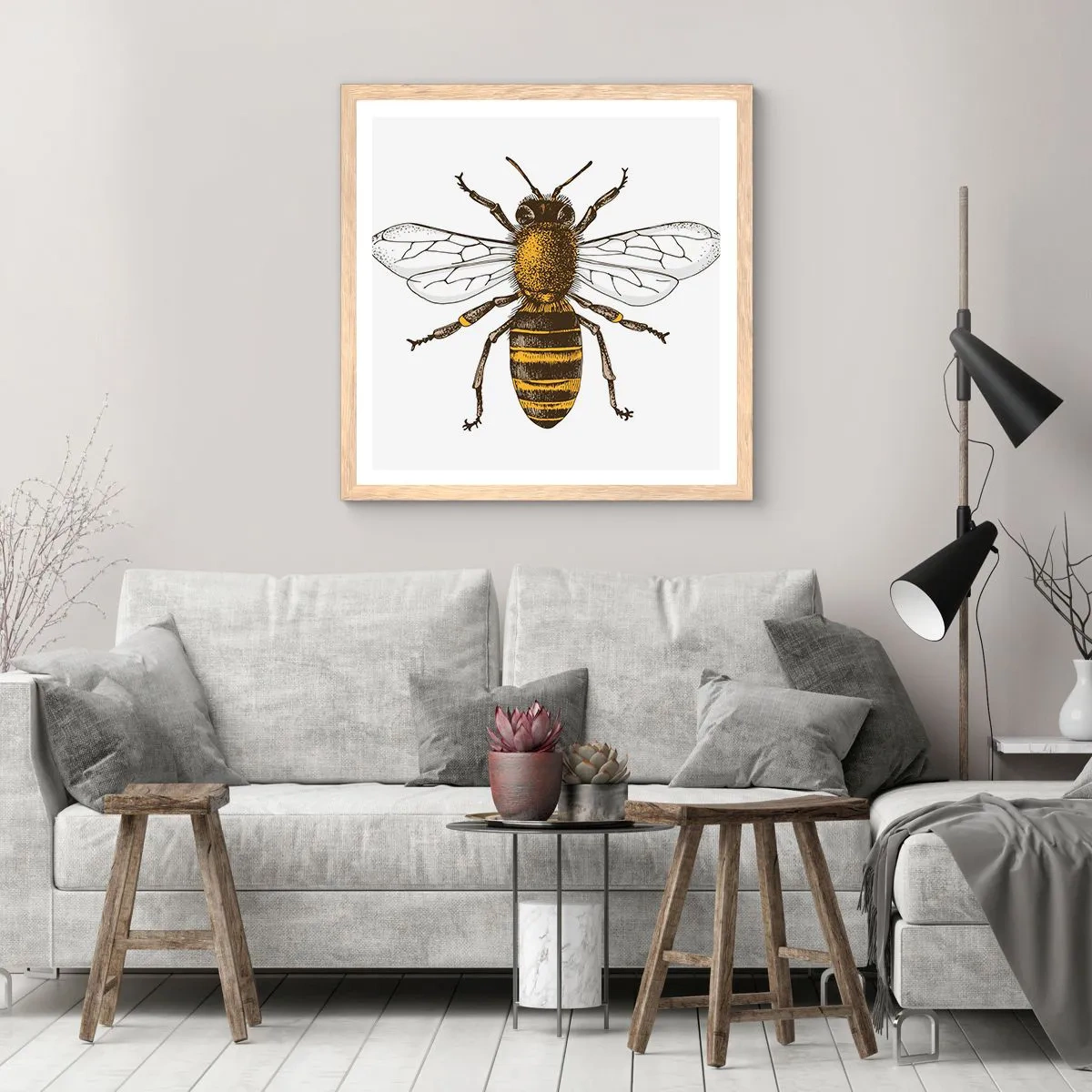 Póster en marco roble claro - Bondad natural - 50x50 cm