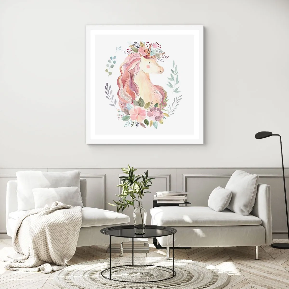 Póster en marco blanco - Una invitación al mundo de los cuentos de hadas - 60x60 cm