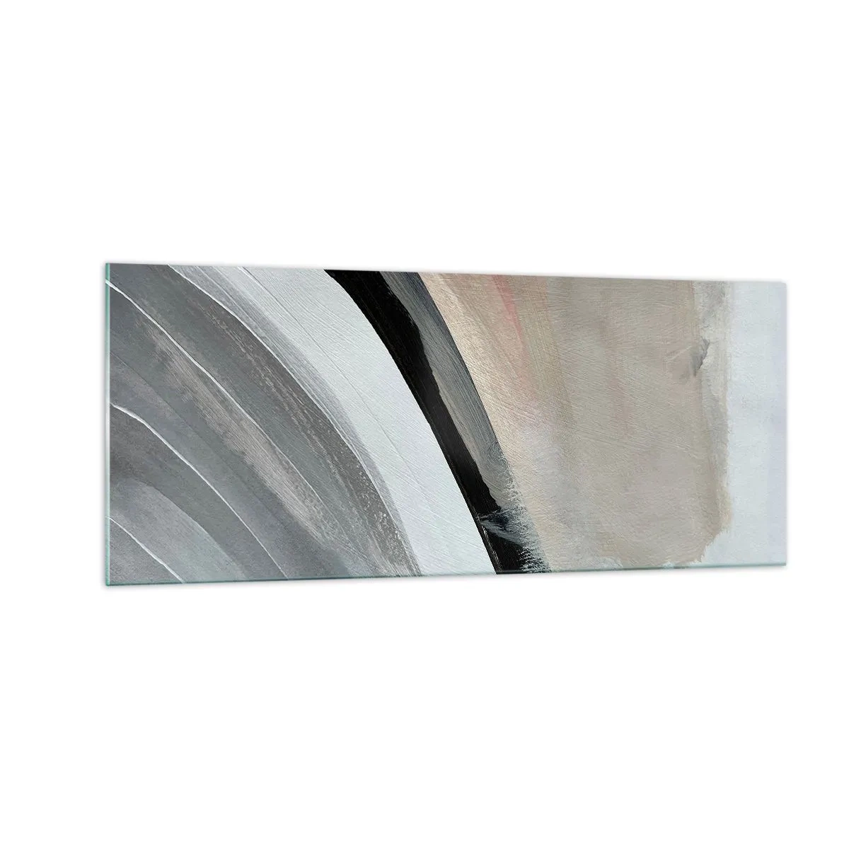 Cuadro sobre vidrio - Impresiones sobre Vidrio - Composición: un arco negro y gris - 100x40 cm