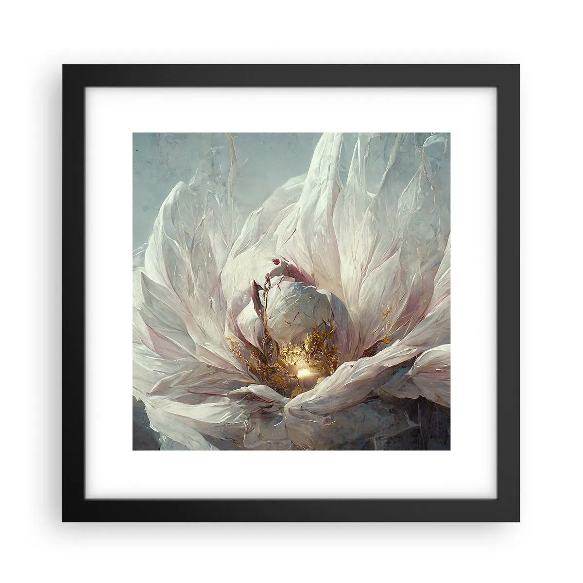 Póster en marco negro - Florece una vez cada cien años - 30x30 cm