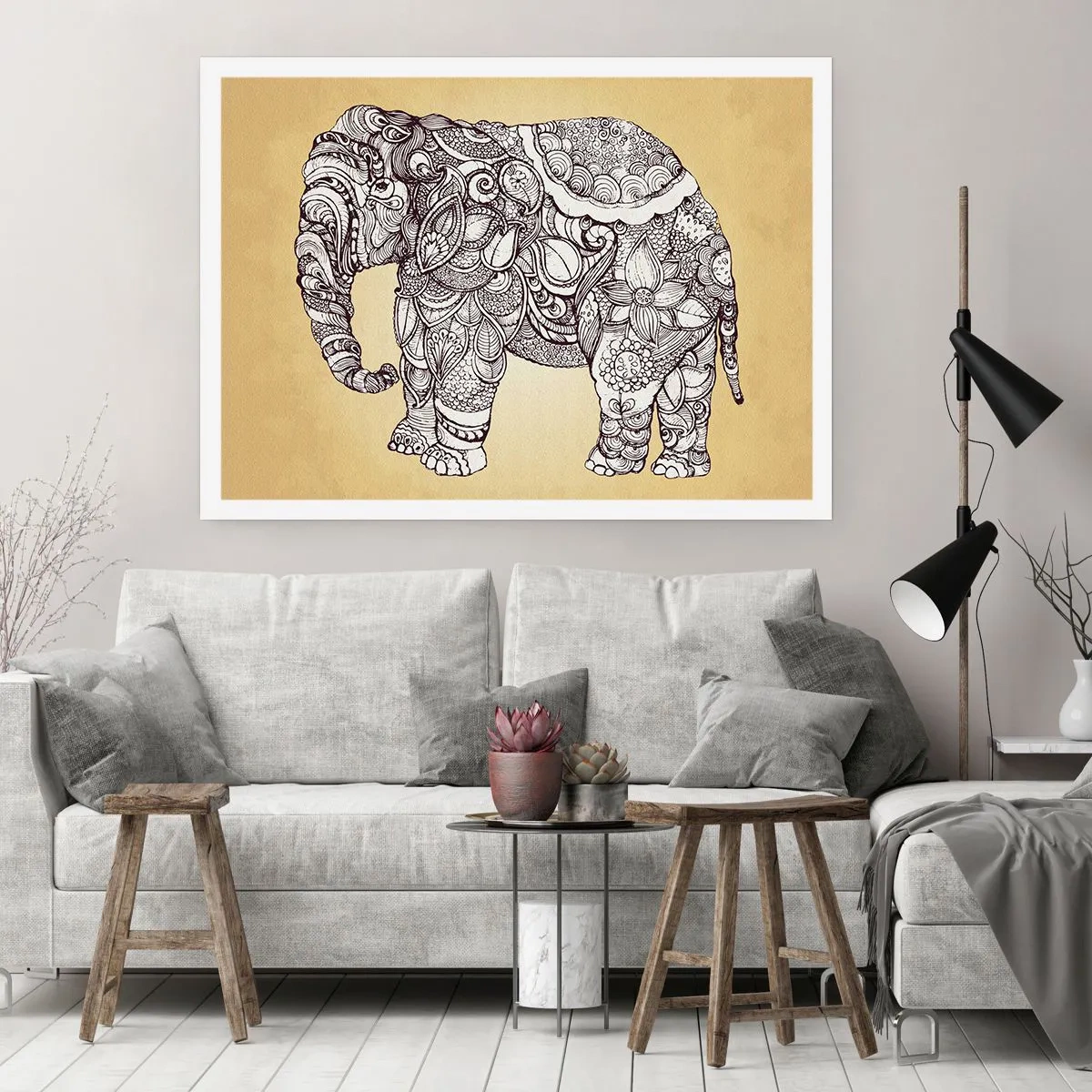 Póster - El elefante decorado - 50x40 cm