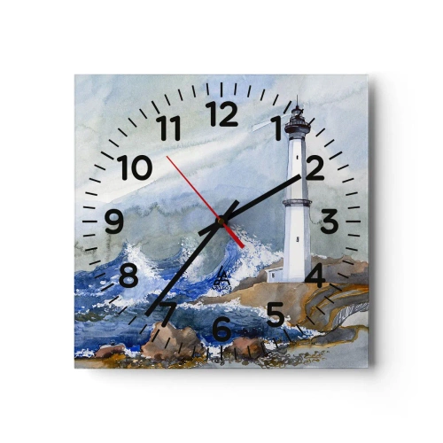 Reloj de pared - Reloj de vidrio - Contra la oscuridad y la tormenta - 30x30 cm