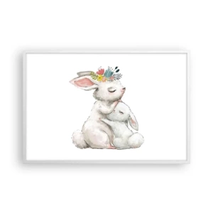 Póster en marco blanco - En ningún lugar mejor que con mamá - 91x61 cm