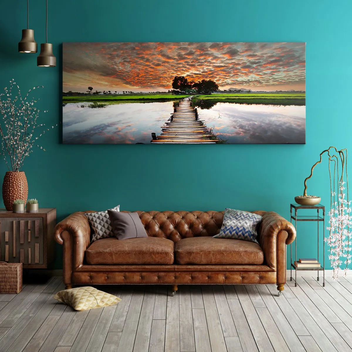Cuadro sobre lienzo - Impresión de Imagen - Extiende tus brazos - respira  - 100x40 cm