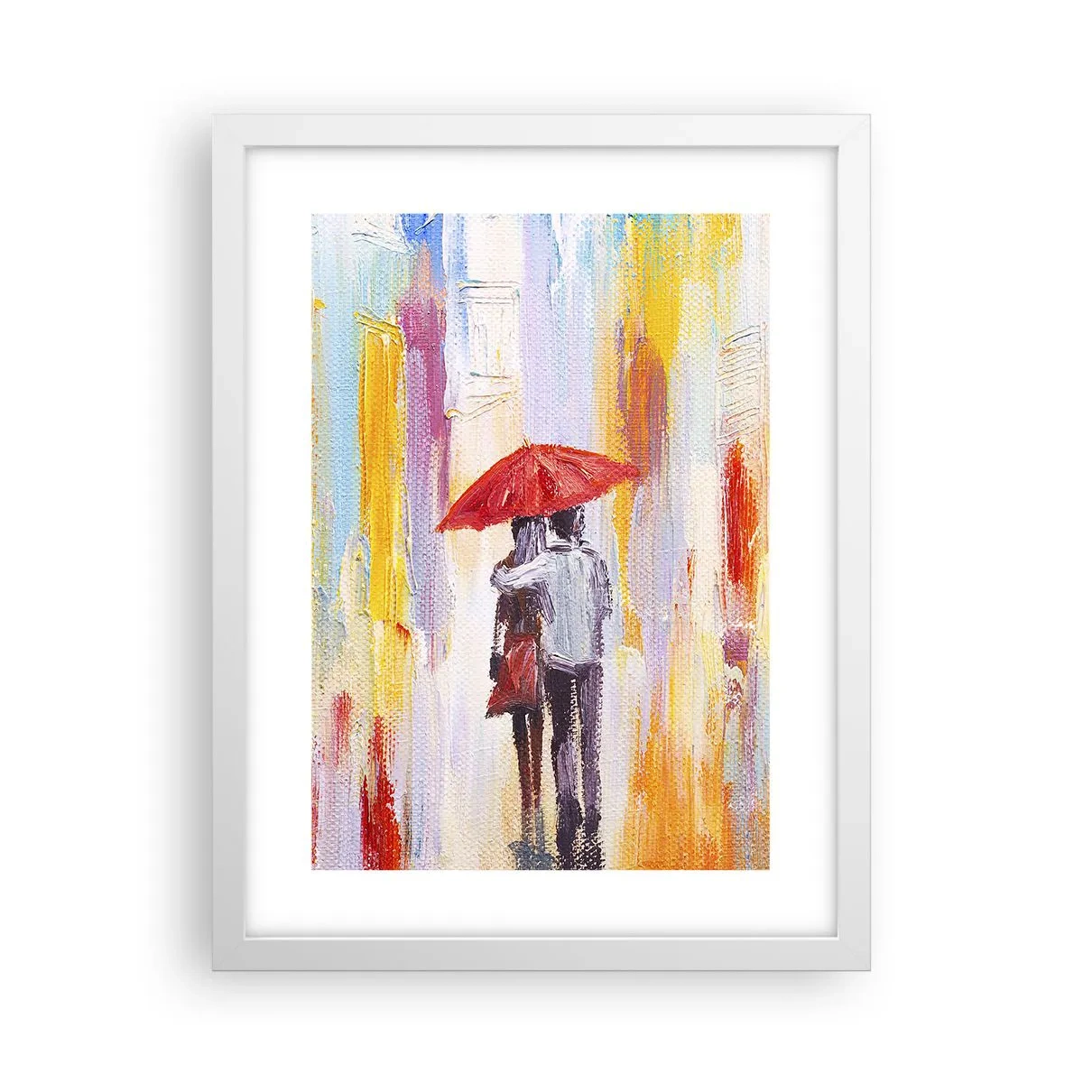 Póster en marco blanco - Que siga lloviendo - 30x40 cm