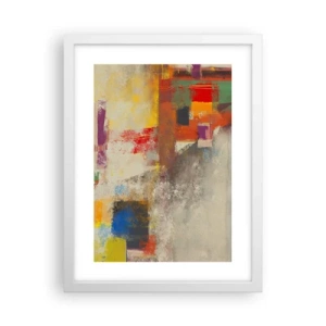 Póster en marco blanco - Geometría de color - 30x40 cm