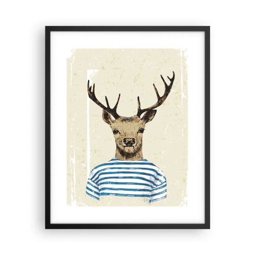 Póster en marco negro - Porque me gustan las camisas de rayas - 40x50 cm